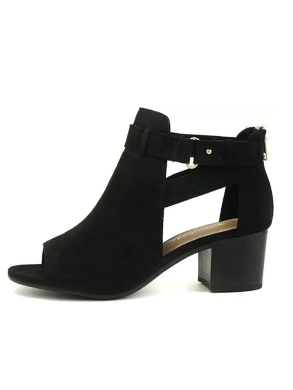 CITYCLASSIFIED Invest Cutout Side Strap Chunky Heel Ankle Bootie